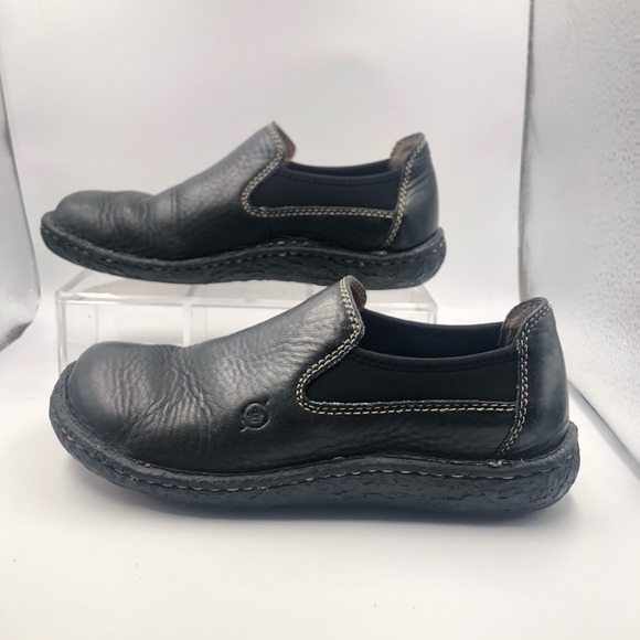 Born Black Leather Slip on Loafers w/ neoprene 7M - Picture 7 of 16